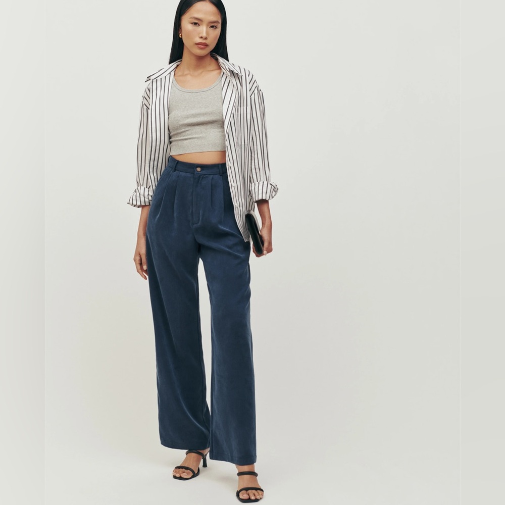 Reformation Mason pant navy size 2 Petite